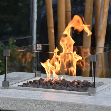 Elementi Montreal Square Concrete Liquid Propane Fire Pit OFG221
