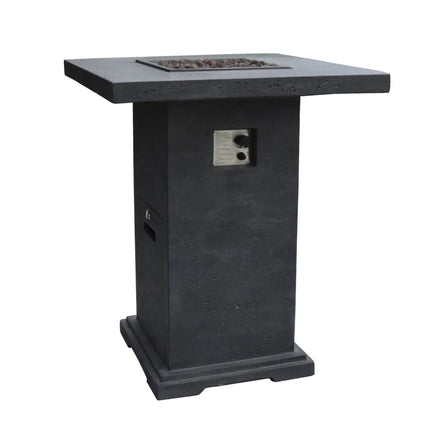 Elementi Montreal Square Concrete Liquid Propane Fire Pit OFG221