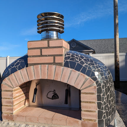 Traditional Wood Fired Brick Pizza Oven - Mediterranean Pro Mosaic ProForno