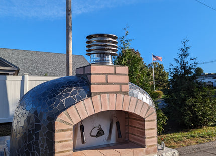 Traditional Wood Fired Brick Pizza Oven - Mediterranean Pro Mosaic ProForno