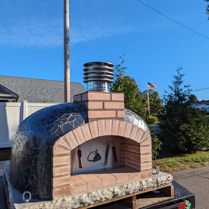 Traditional Wood Fired Brick Pizza Oven - Mediterranean Pro Mosaic ProForno