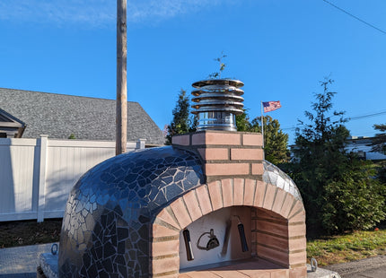 Traditional Wood Fired Brick Pizza Oven - Mediterranean Pro Mosaic ProForno