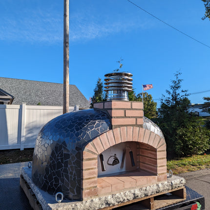 Traditional Wood Fired Brick Pizza Oven - Mediterranean Pro Mosaic ProForno