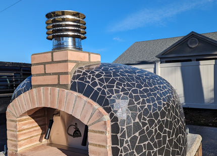 Traditional Wood Fired Brick Pizza Oven - Mediterranean Pro Mosaic ProForno
