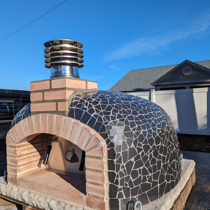 Traditional Wood Fired Brick Pizza Oven - Mediterranean Pro Mosaic ProForno