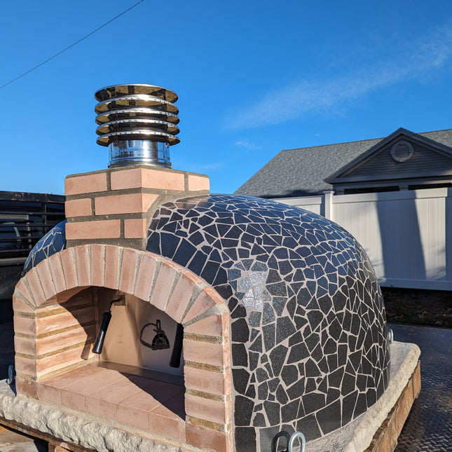 Traditional Wood Fired Brick Pizza Oven - Mediterranean Pro Mosaic ProForno