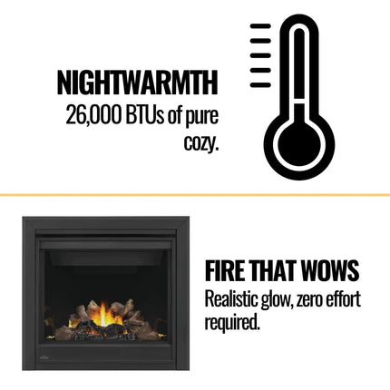 Napoleon Ascent 36 Direct Vent Electronic Ignition Natural Gas Fireplace, 35" [BX36NTRE] (SAK75982) - Phoenix Fire Art Store