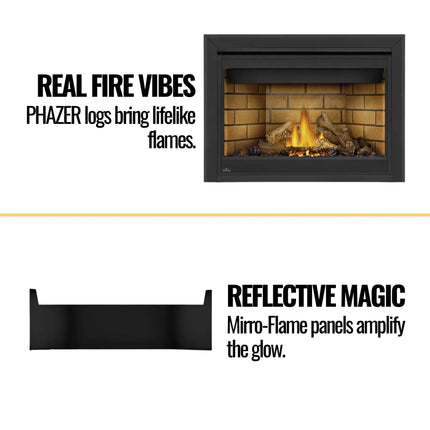 Napoleon Ascent 46" Direct Vent Millivolt Ignition Natural Gas Fireplace With Back-Up Control System [B46NTR] (SAK62184) - Phoenix Fire Art Store