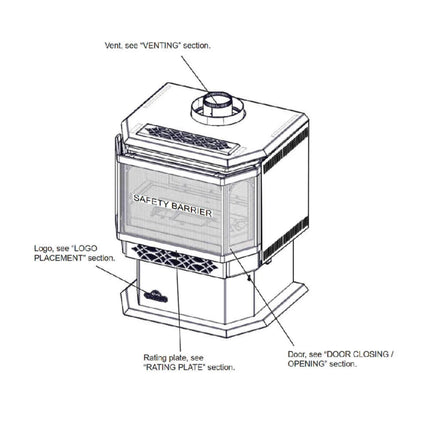 Napoleon Haliburton 50 Direct Vent Millivolt Ignition Compact Natural Gas Stove, 22-Inch [GDS28-1NSB] (SAK81523) - Phoenix Fire Art Store