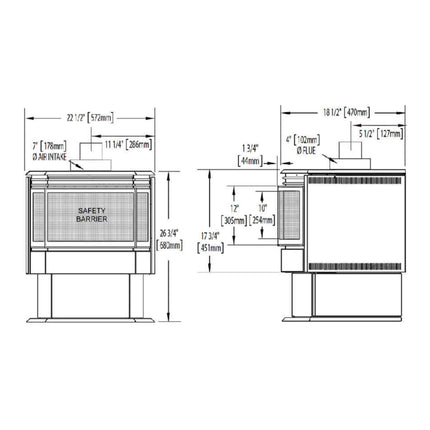 Napoleon Haliburton 50 Direct Vent Millivolt Ignition Compact Natural Gas Stove, 22-Inch [GDS28-1NSB] (SAK81523) SAKSBY WHOLESALE