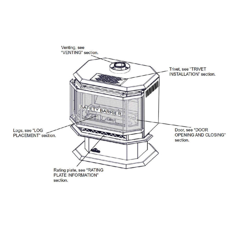 Napoleon Havelock 50 Direct Vent Millivolt Ignition Natural Gas Stove, 28" [GDS50-1NSB] (SAK37589)