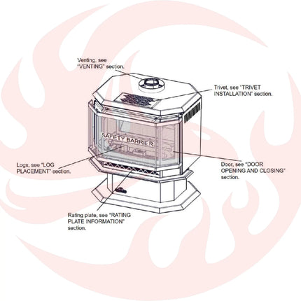 Napoleon Havelock 50 Direct Vent Millivolt Ignition Natural Gas Stove, 28" [GDS50-1NSB] (SAK37589) SAKSBY WHOLESALE