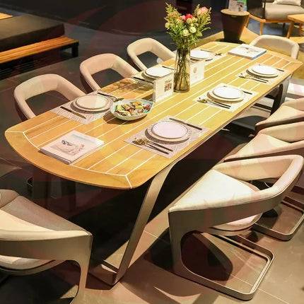 HIGOLD Onda Teak Outdoor Dining Set for 8 Person - Phoenix Fire Art Store