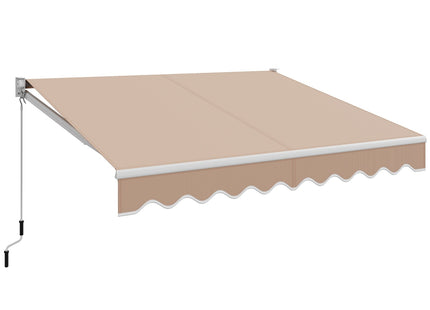8 x 6.6 Feet Patio Retractable Awning with Manual Crank Handle DirectDeals