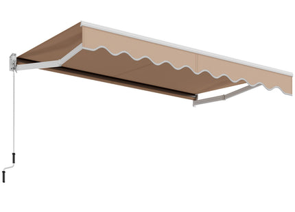 8 x 6.6 Feet Patio Retractable Awning with Manual Crank Handle DirectDeals