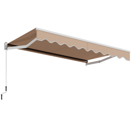 8 x 6.6 Feet Patio Retractable Awning with Manual Crank Handle DirectDeals