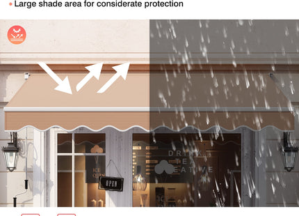 8 x 6.6 Feet Patio Retractable Awning with Manual Crank Handle DirectDeals