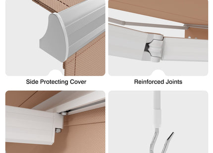 8 x 6.6 Feet Patio Retractable Awning with Manual Crank Handle DirectDeals