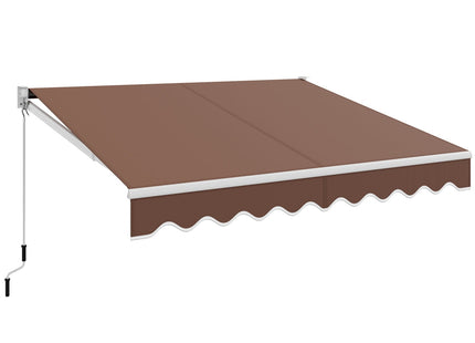 8 x 6.6 Feet Patio Retractable Awning with Manual Crank Handle DirectDeals