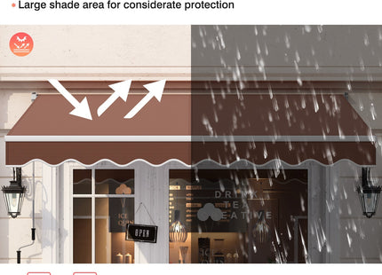 8 x 6.6 Feet Patio Retractable Awning with Manual Crank Handle DirectDeals