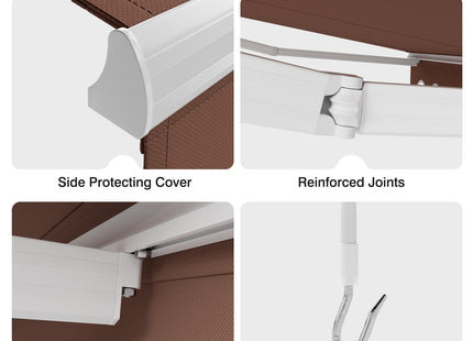 8 x 6.6 Feet Patio Retractable Awning with Manual Crank Handle DirectDeals