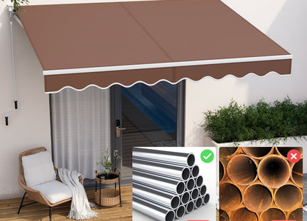 10 x 8.2 Feet Retractable Awning with Easy Opening Manual Crank Handle DirectDeals