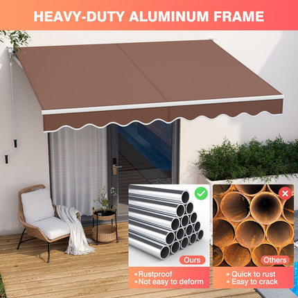 10 x 8.2 Feet Retractable Awning with Easy Opening Manual Crank Handle DirectDeals