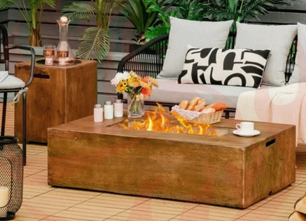 Alora Outdoor Propane Gas Fire Pit Table W/ Lava Rocks & Cover, 50K BTU (SAK94436) - Phoenix Fire Art Store
