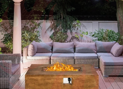 Alora Outdoor Propane Gas Fire Pit Table W/ Lava Rocks & Cover, 50K BTU (SAK94436) - Phoenix Fire Art Store