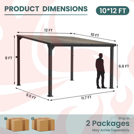 Pamapic Aluminum Hardtop Gazebo Pamapic