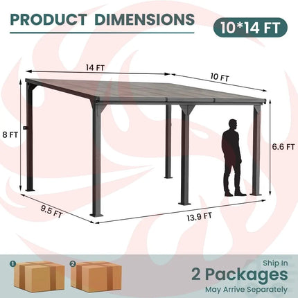 Pamapic Aluminum Hardtop Gazebo Pamapic