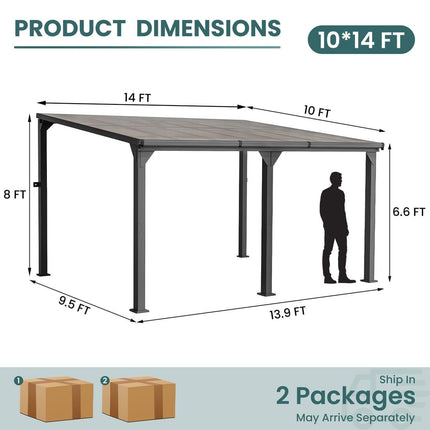 Pamapic Aluminum Hardtop Gazebo Pamapic