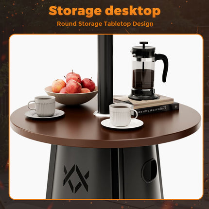 Pamapic 50,000 BTU Patio Propane Heater with 27.6" Round Table Design for Porch, Garden, Residential & Commercial Use