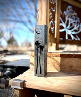 Palm Trees Under the Stars Luminary Pillars w/ Solar Cap