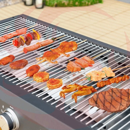 Portable Outdoor 4 Burner Propane Flat Top Gas Grill W/ Wheels, 60K BTU (SAK66104) - Phoenix Fire Art Store