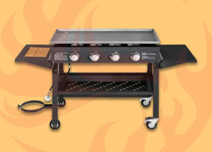 Portable Outdoor 4 Burner Propane Flat Top Gas Grill W/ Wheels, 60K BTU (SAK66104) - Phoenix Fire Art Store