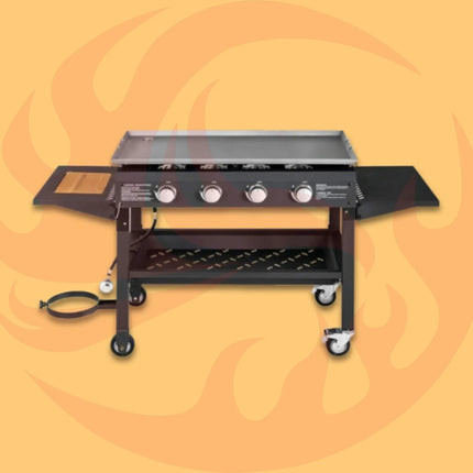 Portable Outdoor 4 Burner Propane Flat Top Gas Grill W/ Wheels, 60K BTU (SAK66104) - Phoenix Fire Art Store