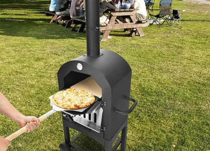 Portable Outdoor Wood Fired Pizza Oven W/ Pizza Stone & Waterproof Cover (SAK82635) - Phoenix Fire Art Store