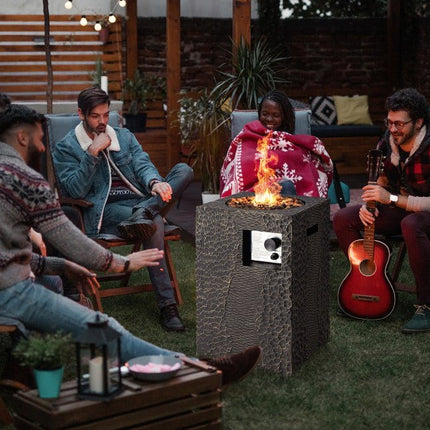 Alora Premium 16FT Square Outdoor Propane Fire Pit W/ Lava Rocks Waterproof Cover, 30,000 BTU (93195268)