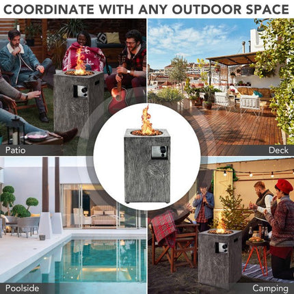 Alora Premium 16FT Square Outdoor Propane Fire Pit W/ Lava Rocks Waterproof Cover, 30,000 BTU (93195268)