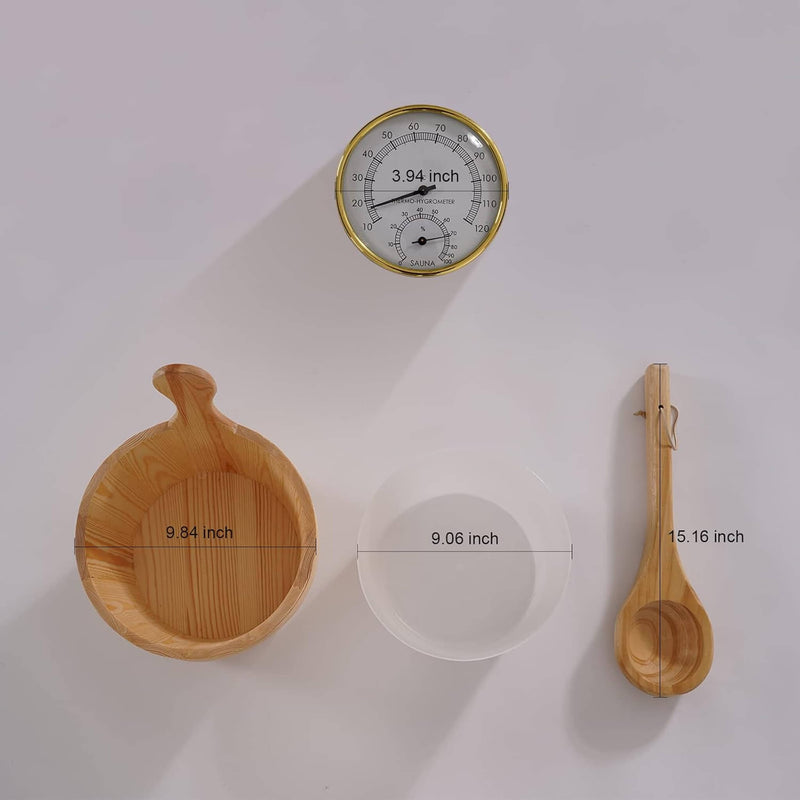 Thermora Premium All-Weather Outdoor Pinewood Barrel Sauna Kit With 4.5KW Heater And Tempered Glass Window (SAK91462)