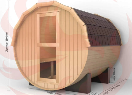 Thermora Premium All-Weather Outdoor Pinewood Barrel Sauna Kit With 4.5KW Heater And Tempered Glass Window (SAK91462) - Phoenix Fire Art Store