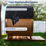 Thermora Premium All-Weather Outdoor Pinewood Barrel Sauna Kit With 4.5KW Heater And Tempered Glass Window (SAK91462)