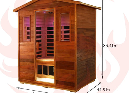 Thermora Luxury 3-Person Outdoor Mahogany Full Spectrum Ultra-Low EMF FAR Infrared Sauna With Chromotherapy And Bluetooth Speakers (SAK83460) - Phoenix Fire Art Store