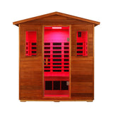 Thermora Luxury 3-Person Outdoor Mahogany Full Spectrum Ultra-Low EMF FAR Infrared Sauna With Chromotherapy And Bluetooth Speakers (SAK83460)