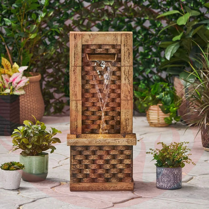 Premium 35-Inch Hand-Crafted Weather-Resistant Waterfall Fountain With LED Lights (SAK86757) - Phoenix Fire Art Store