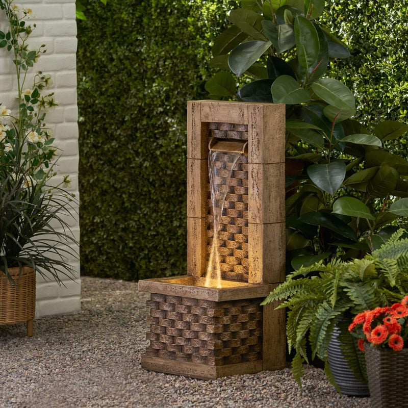 Premium 35 Inch Hand-Crafted Weather-Resistant Waterfall Fountain With LED Lights (SAK86757)
