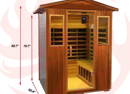 Thermora Premium 4-Person Luxury Low EMF Outdoor FAR Infrared Home Sauna With Bluetooth Audio, 2050W (SAK15372) SAKSBY WHOLESALE