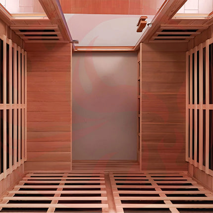 Thermora Premium 4-Person Luxury Low EMF Outdoor FAR Infrared Home Sauna With Bluetooth Audio, 2050W (SAK15372) SAKSBY WHOLESALE