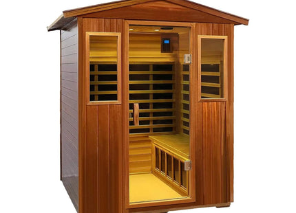 Thermora Premium 4-Person Luxury Low EMF Outdoor FAR Infrared Home Sauna With Bluetooth Audio, 2050W (SAK15372) SAKSBY WHOLESALE